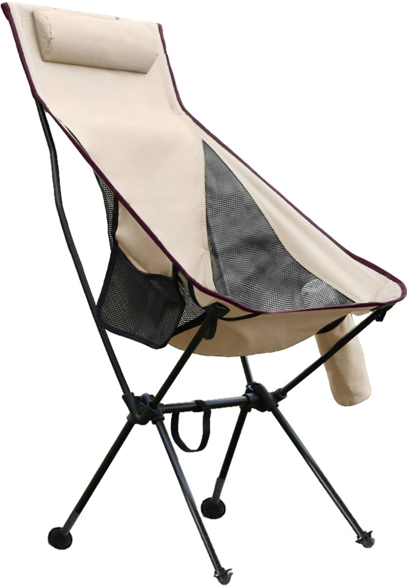 JAQZY Campingstoel - Vouwstoel - Campingstoel Opvouwbaar - Met Hoofdsteun - Lichtgewicht Ontwerp - Tot 150 kg - 105 x 45 x 43 cm