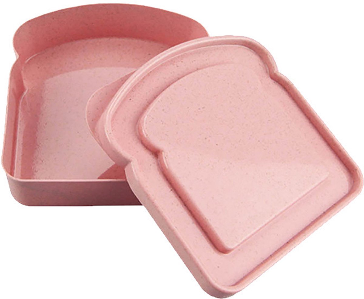 Draagbare toast-/sandwichdoos (2 stuks) - Roze