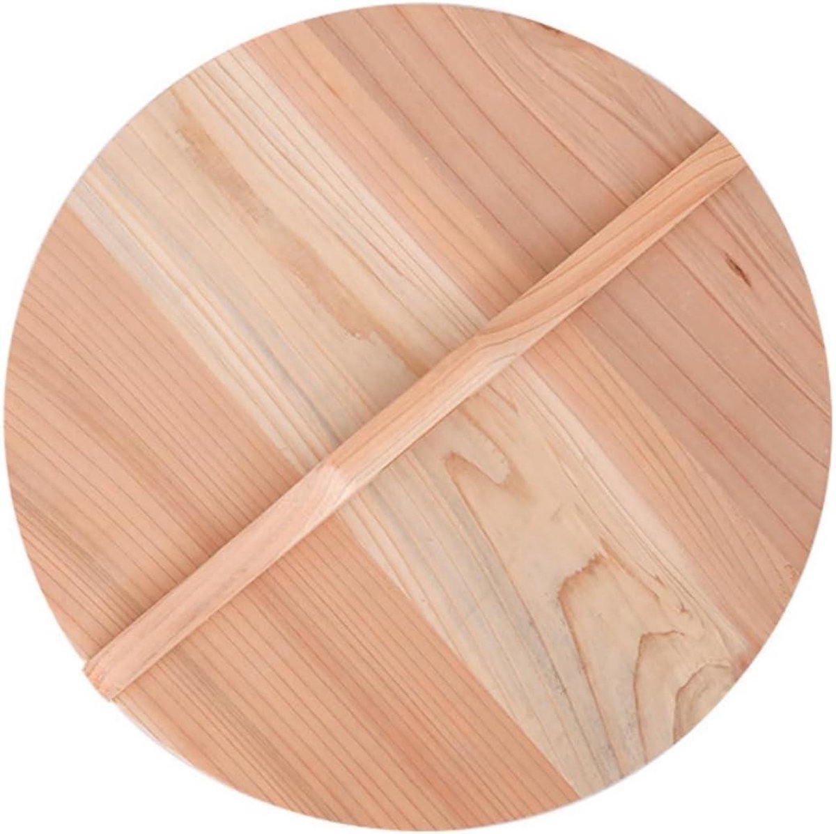 Houten Wokdeksel - Roerbakpan Deksel - Koken Thuis - Hittebestendig Handvat - 22 cm - Natuurlijk