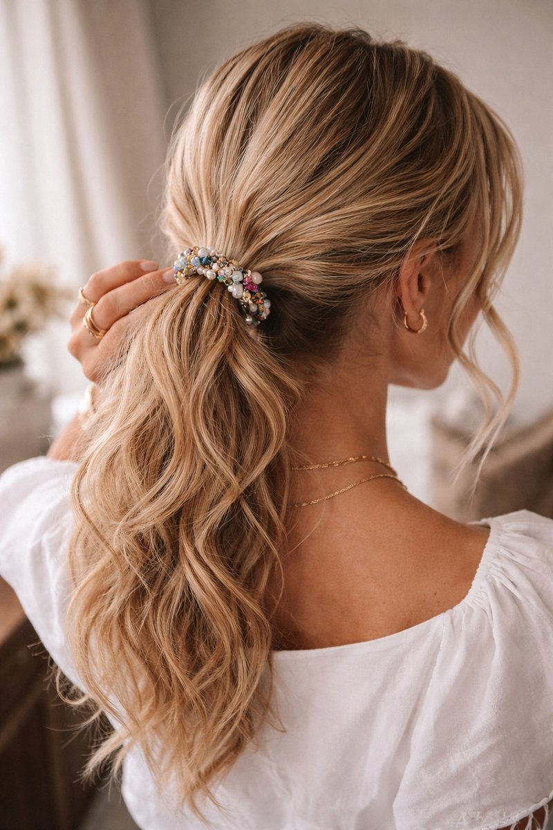 3 x Knekkie Haarelastiekjes met Kraaltjes & Parels – Armband & Elastiek in Één – Modieus Haaraccessoire - Stiekjes - Stiekie — cadeau in Sieraden - foto 2