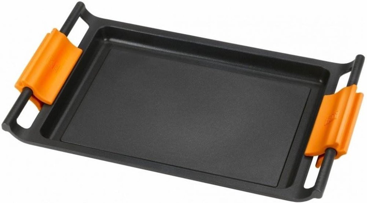 Grillpan - Koekenpan - Gezond Grillen - Gladde Grillplaat - 35 cm - Oranje