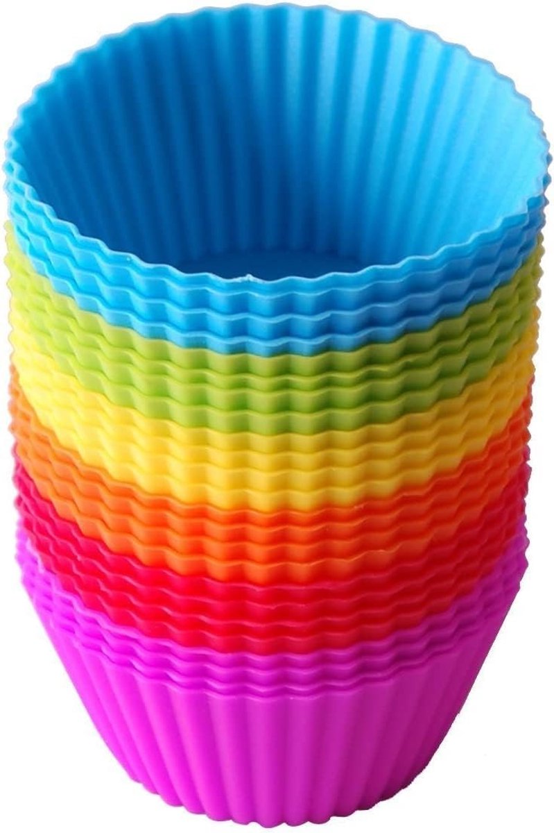 Herbruikbare Siliconen Cupcakevormpjes, 24 Stuks, Ideaal voor Muffins en Taartjes Bakken
