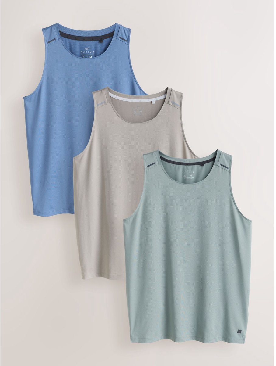 Next - Heren - Active Gym trainingstop, set van 3 - Blauw