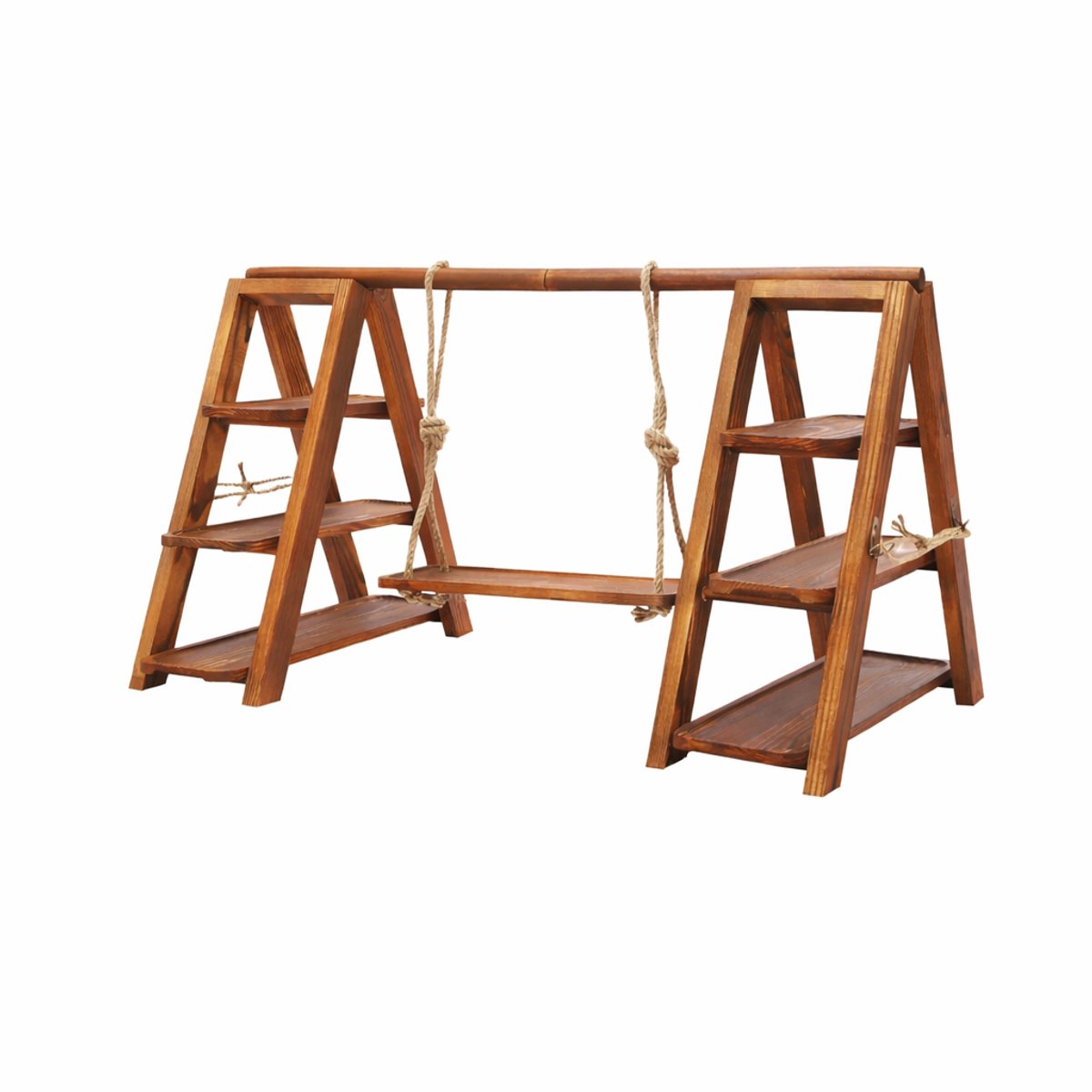 Sello! 3-laags cupcake standaard – etagère – taart – bakken – babyborrel – feest – huwelijk – opvouwbaar – 92x40x48 cm – hout