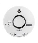Witte FireAngel rookmelder ST-622 met zwarte ring, testknop en modelaanduiding.