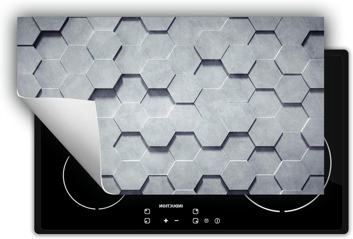 Inductie Kookplaat Beschermer Werkblad Beschermmat Kookplaat Beschermen Extra Werkruimte Creëren 90x52 cm Grijs 3D