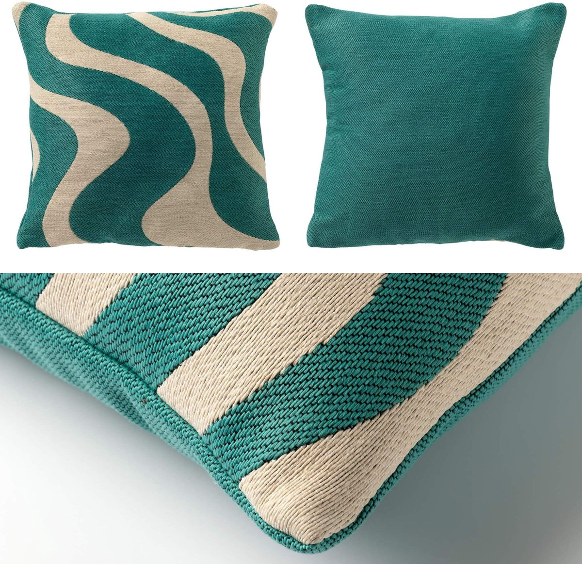 Dutch Decor KUSSENSET - 3-delig - Purple Wave - 45x45 cm, 30x50 cm - inclusief binnenkussens - blauw, beige, paars - Met Ritssluiting – Decoratie set sierussens - Comfortabele kussentjes voor op de Bank