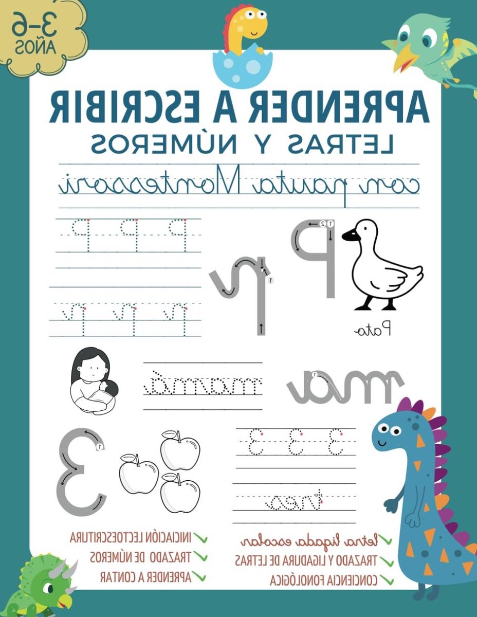 Schrijfboek Kinderen - Eerste Letters - Leren Schrijven - Montessori Pauta - 109 Pagina's - Niet Van Toepassing