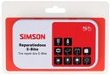 Simson reparatiedoos E-Bike met rode en witte verpakking en afbeeldingen van inhoud.