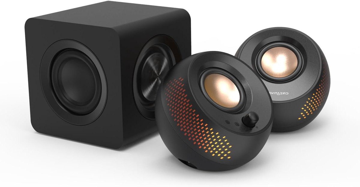 2.1 Luidsprekers - Subwoofer Set - Muziek Luisteren - RGB Verlichting - 30W RMS - Zwart