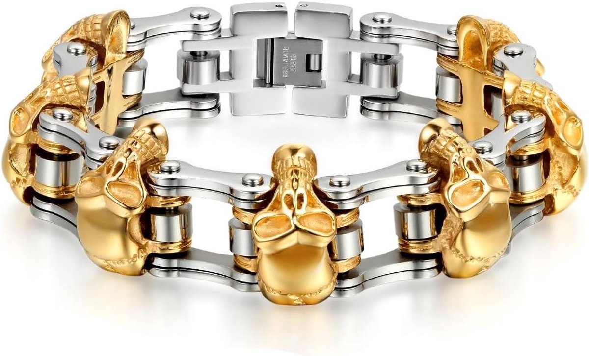 Heren Armband - Schakel Armband - Dagelijkse Stijl - Roestvrij Staal - 12 x 7.9 x 2.4 cm