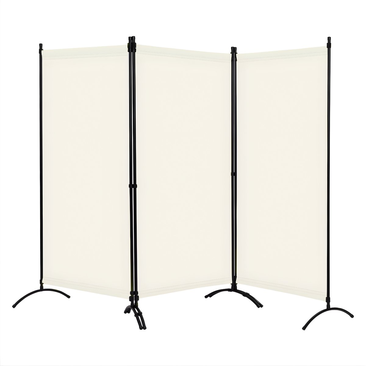 Happiq Kamerverdeler – Voor Balkon, Patio, Tuin, Binnen en Buiten – Vrijstaand en Opvouwbaar – Crème 55x182 cm Creme
