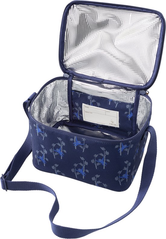 Fresk Grote Koeltas Kind 6.2 L - Lunchtas Jongens - Thermische Lunch Koeltas - Met Bestekvak - Waterafstotende Lunchtas - Blauw - Monkey van Fresk — afbeelding 5