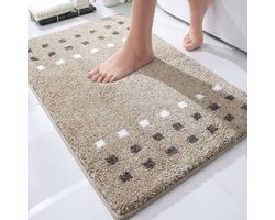 Casilin Badmat Antislip - 70 x 120cm Brica - Waterabsorberende Badkamermat - Voor Douche en Bad - Wasbare Douchemat - Sneldrogend - Beige, Taupe, Zand
