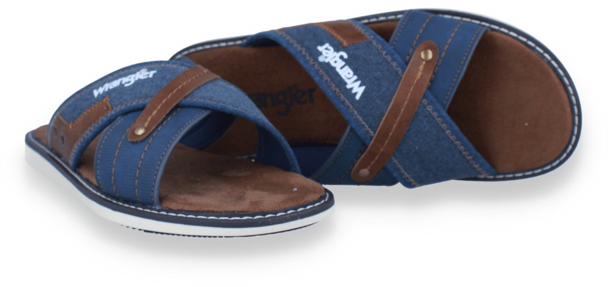 Wrangler Heren Slipper Calvin Slider Men Low Dress Blues Blauw