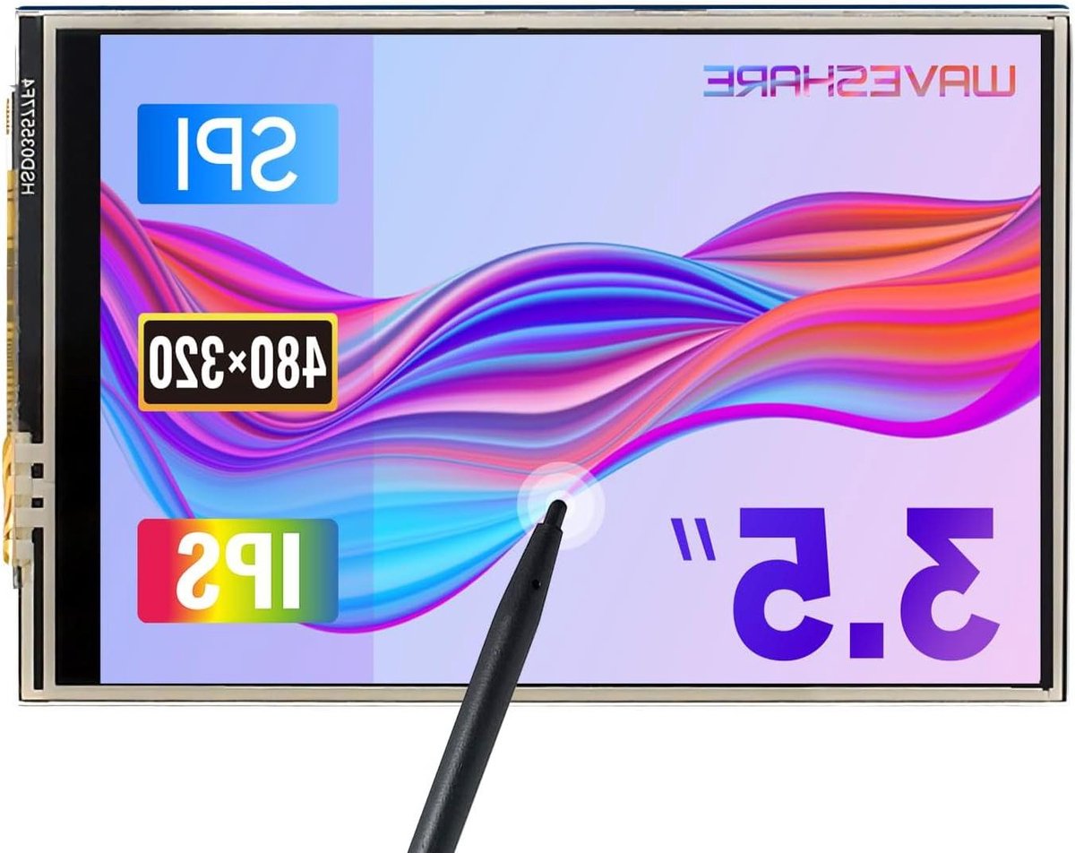 TFT Touchscreen Display - LCD Monitor - Raspberry Pi Projecten - Resistieve Aanraakbediening - 3.5 inch - Zwart