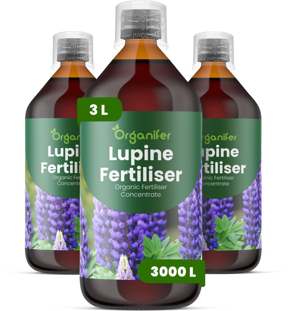 Vloeibare Meststof Voor Lupinus 3 L Voor 3000 L - Npk 2-1-8 - Geschikt Voor Alle Lupinus - Bevordert De Ontwikkeling Van Hoge - Rechtopstaande Bloemaren - Verhoogt De Intensiteit Van Levendige Kleuren En Verlengt De Bloeiduur - Organifer