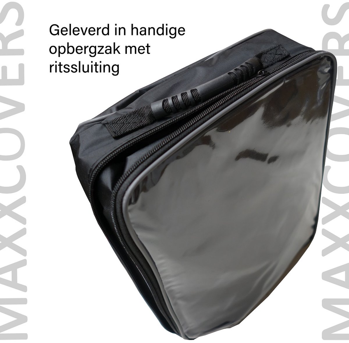Maxxcovers - Scooterhoes met Windscherm Waterdicht - Universele Hoes voor Buiten - Ook voor Vespa Sprint Scooter - Maat M - Zwart – foto 2