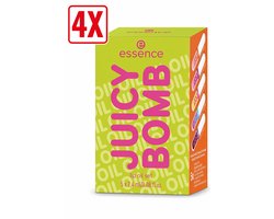 4 x essence Juicy Bomb Lip Oil Set 02 Pout of Paradise – Set van 5 Lip Oils – Tropische Geur – Glanzende & Verzorgde Lippen – 5 × 2.2 ml