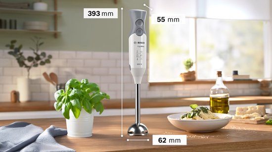 Bosch MSM66110 ErgoMixx - Staafmixer - 600W - Inclusief maatbeker - Wit/Grijs