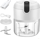 COCHO® Hakmolen elektrische - USB oplaadbal - Mini Portable Chopper - 250ml - Wit - Groentesijder