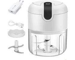COCHO® Hakmolen elektrische - USB oplaadbal - Mini Portable Chopper - 250ml - Wit - Groentesijder
