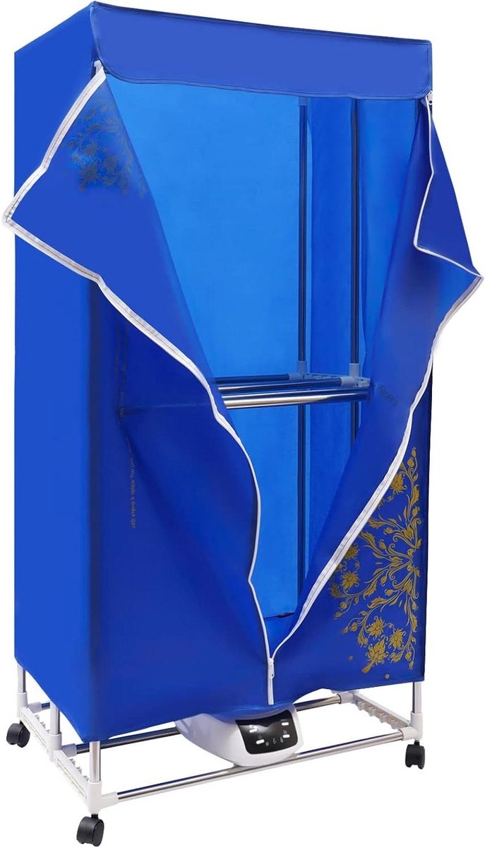 Elektrische Kledingdroger Opvouwbare Droogkast Kleding Snel Drogen Inclusief Afstandsbediening 70 x 50 x 150 cm Blauw
