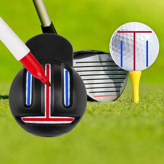 Golfbal Uitlijning Tool - Ball Marker Clip - Golfspel Verbeteren - Dubbelzijdige Markering - 7.09 inch lengte - Zwart — afbeelding 5