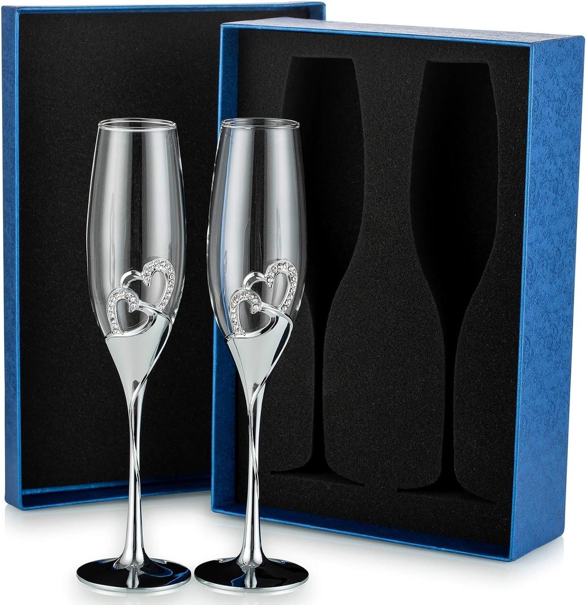 Hoogwaardige Creatieve Rode Wijnbeker, Diamant Emaille Kristallen Cup voor Getrouwd Koppel, Romantische Champagne Hartvorm met Cadeau voor Thuisdecoratie