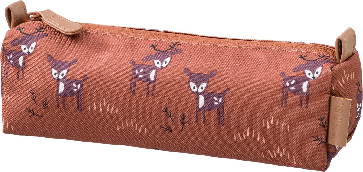 Fresk Etui Unisex – Waterafstotende Pennenzak - Etuis voor School - Pennenbakje voor Kinderen - Schoolspullen - -Bruin - Deer Amber Brown