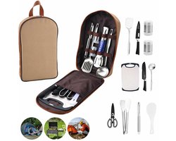 Meedeer Camping Kookgerei Set-Campingaccessoires-11-delige kookgerei-noodzakelijke accessoires voor camping-reisorganizer-campingset voor reizen-picknick-barbecues-feestjes