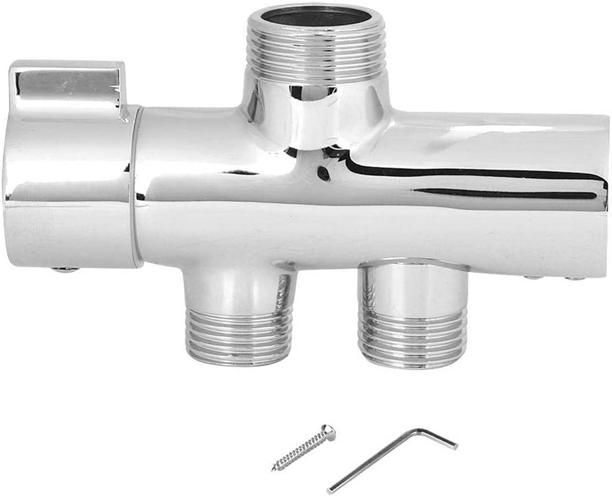 G1/2 Inch Scheidingsklep voor Wanddouche, 3-Weg Universele Douchkop, Vervangingsonderdeel voor Handdouche en Vaste Spuitkop