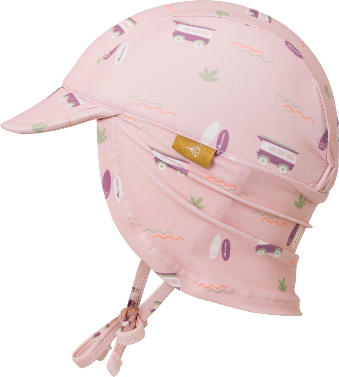Fresk UV 50+ Zonnehoed voor kinderen 86 – Beschermende Reishoed – Hoofdbescherming Meisjes - Roze - Surf Girl