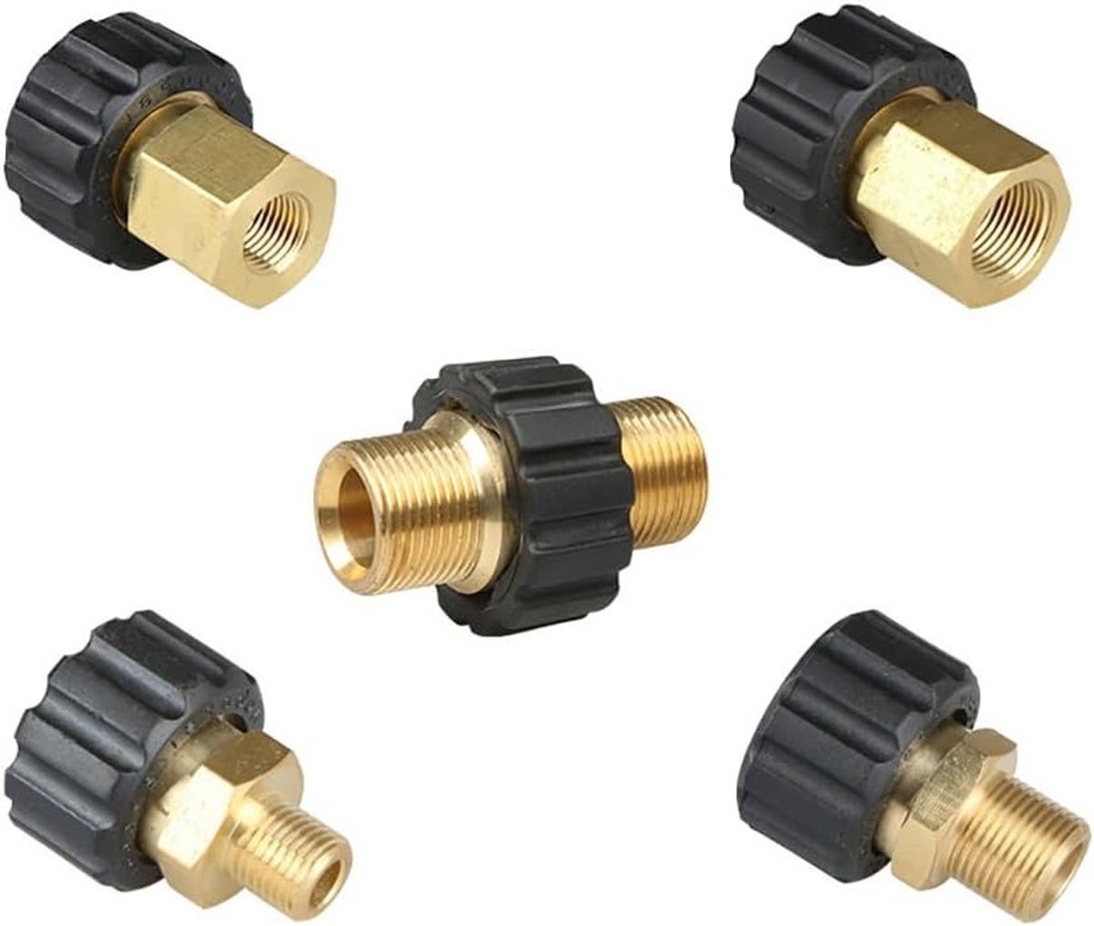 Hoge Druk Reiniger Adapter M22 naar M22 / 3/8 Inch / 1/4 Inch Snelle Aansluiting voor Auto Spuitpistool Accessoires