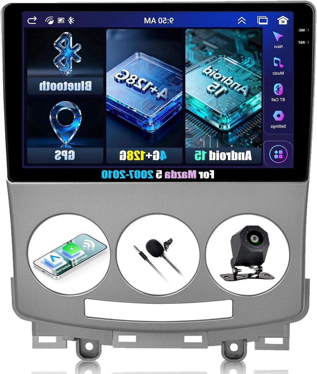 Autoradio - Auto Multimedia - Navigatie Muziek - 9 Inch Scherm - Dubbel Din - Zwart
