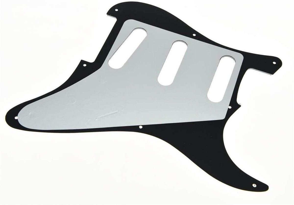 Vintage Strat SSS Gitaar Pickguard voor USA/Mexicaanse Fender Strat - Zwarte 3-laags Scratch Plate met 8 Gaten
