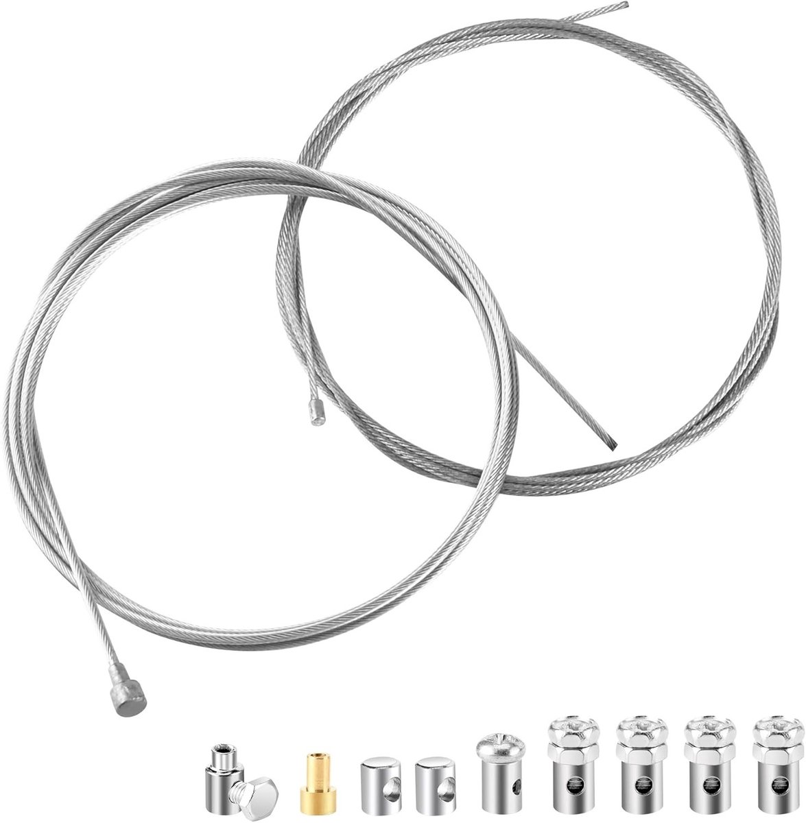 Universele Remkabelset voor Motoren en Scooters, 2 m, Inclusief Montagebouten, 2 Kabels met Diameter 1.37 mm en 1.95 mm, Geschikt voor Diverse Motorrijders