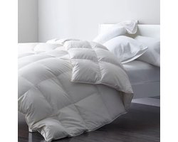 4-seizoenen donzen dekbed voor tweepersoonsbed 240x260 cm - 2000 g vulling - Oeko-Tex gecertificeerd - Machinewasbaar - Wit