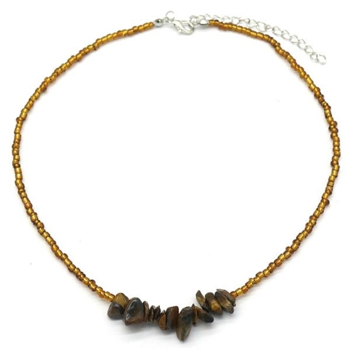 She life style - bruine ketting met stenen kralen - Bruin