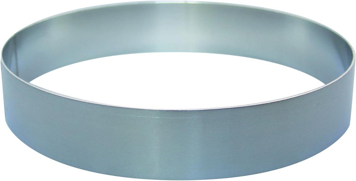 Bakring Taart - Bakvorm Ring - Taarten Maken - Stevig Aluminium - 22 cm Diameter - Zilver