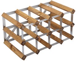 Traditional Wine Rack Co. - Wijnrek - Voor 12 flessen - Lichte eik - 42x22.8x22.8cm