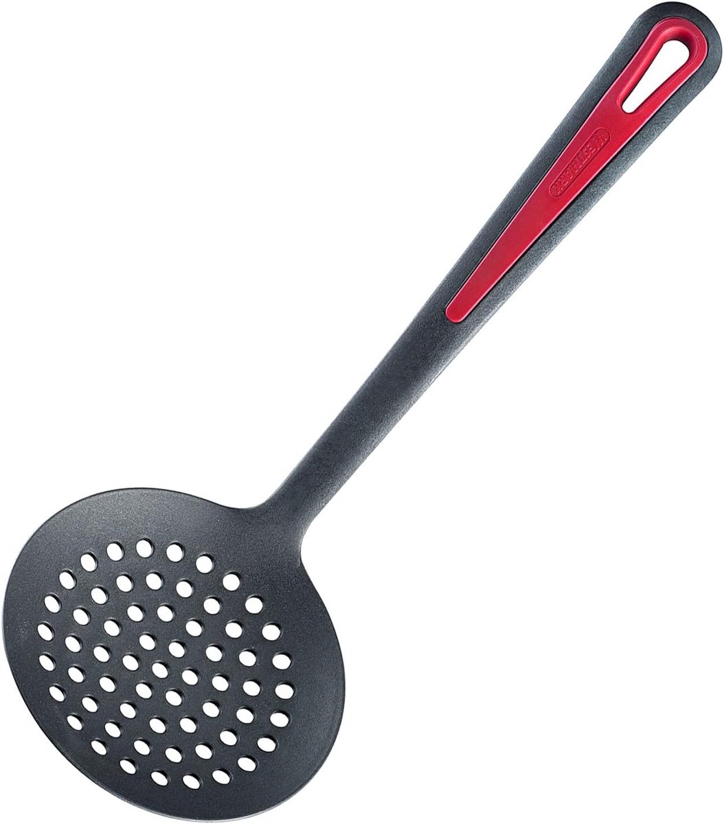 MIRA® Spatel - Zeef - Schuimspaan - Zwart/Rood - 33cm x 12cm x 8cm