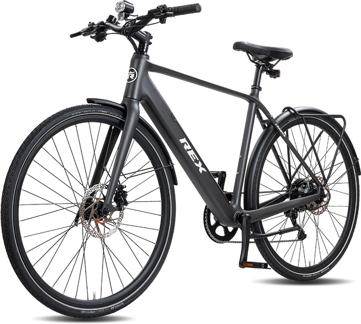 Rex Carbon City Elektrische Fiets - 28 inch elektrische fiets unisex- stadsfiets - Achtermotor 250W - SHIMANO 12 Versnellingen - voor dames en heren