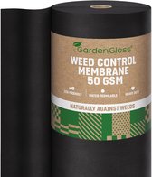 GardenGloss Onkruiddoek - 50 g/m² - Waterdoorlatend Tuinvlies tegen Onkruid op Rol - 50 m² (50 x 1 m)