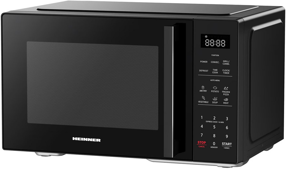 Heinner Combi Magnetron Vrijstaand 23 Liter - Magnetron met Grill, Heteluchtoven & Airfryer - 4-in-1 met 900W & 10 Airfry Programma's - Zwart — afbeelding 2