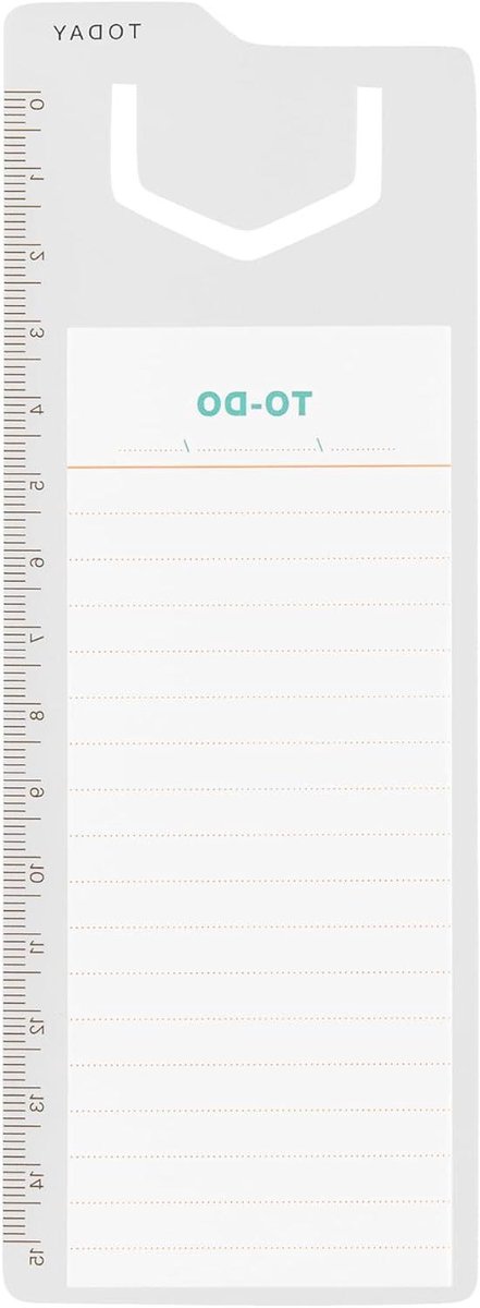 Bladwijzers Liniaal - Plaknotitieblok - Pagina's Markeren - Met Notitieblok - 15 cm - Wit