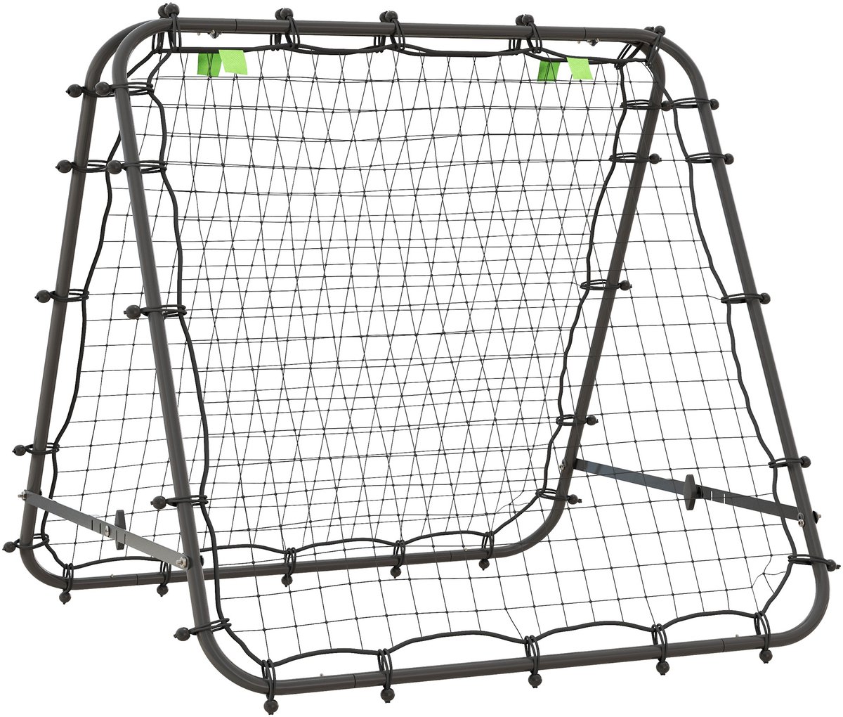 Voetbal Rebounder - 5 Standen Verstelbaar Stalen Frame, 100x95x90 cm – Geschikt voor Voetbal, Handbal & Training in Tuin of Park (Zwart)