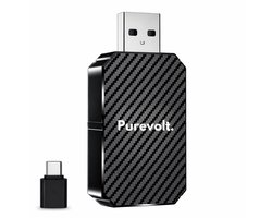 PureVolt Draadloze CarPlay & Android Auto Adapter – Wireless Smart Box – Bluetooth & WiFi – Plug & Play Dongle – Snelle Verbinding voor OEM Bedrade CarPlay – Fast Connect