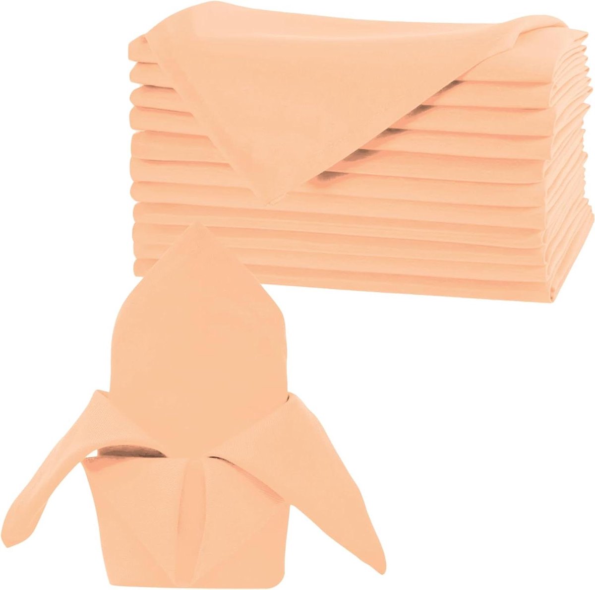 Stoffen Tafelservetten - Herbruikbare servetten - Tafeldecoratie - Kreukbestendig - 100 stuks - Perzik
