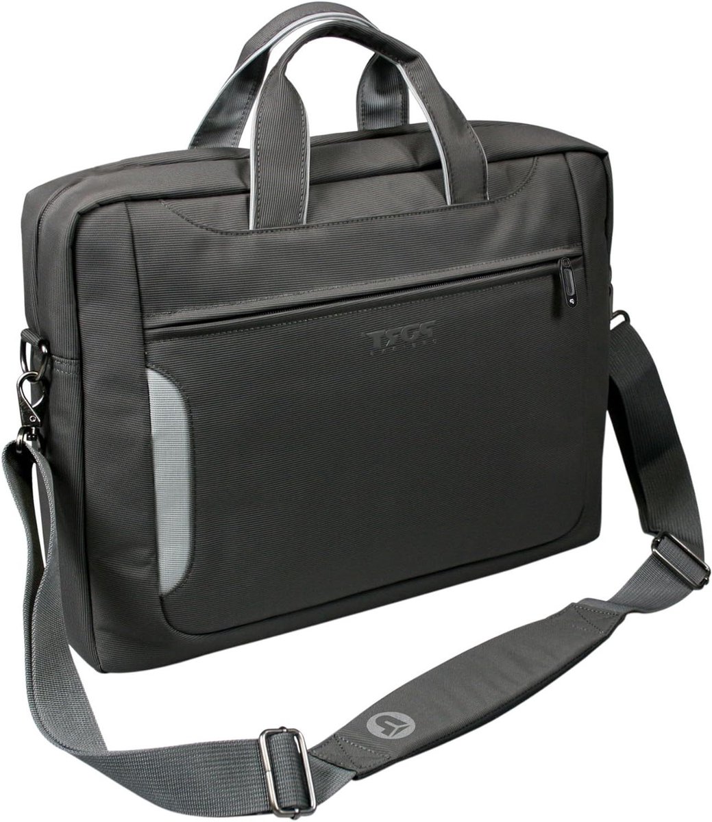 Notebook tas - Laptoptas schoudertas - Veilig vervoeren - Verwijderbare band - 396 cm - Donkergrijs
